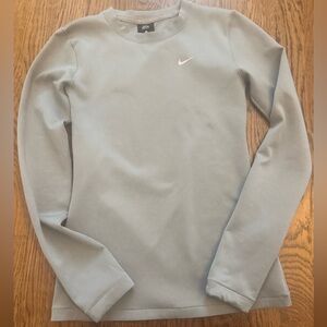Nike Pro Gray Crewneck Sweater running shirt long sleeve T-shirt white grey XS